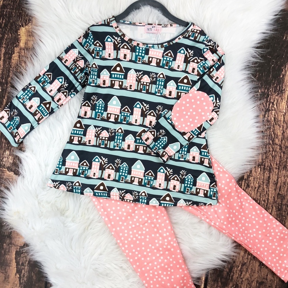 Girls winter houses long sleeve with pants set - Picture 3 of 5